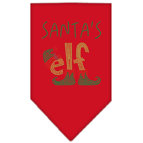 Santa's Elf Rhinestone Bandana Red Small